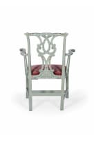 Set of six mahogany and painted Chippendale style side chairs, including an armchair, 19th century
