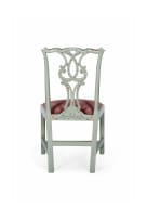 Set of six mahogany and painted Chippendale style side chairs, including an armchair, 19th century