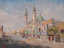 Gregoire Boonzaier; Maleise moskee, Chapel Straat, Kaapstad/Malay Mosque, Chapel St. Cape Town