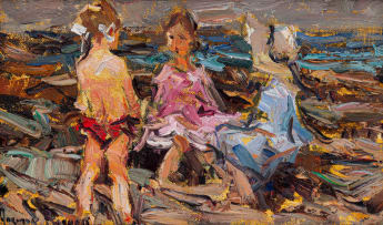 Adriaan Boshoff; Three Children at the Beach