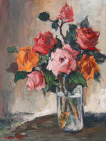 Alexander Rose-Innes; Roses in a Glass Vase