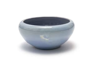 Linn Ware; Tapering bowl with inverted rim and floral frog, two