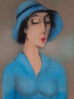 Pieter van der Westhuizen; Woman with Hat in Blue