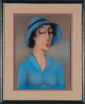Pieter van der Westhuizen; Woman with Hat in Blue