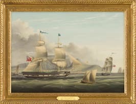 Attributed to William John Huggins; The Snow Brig Arethusa off Cape Town