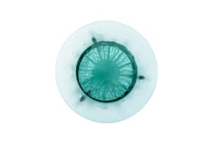 Danny Lane; Bronze and frosted glass occasional table, England