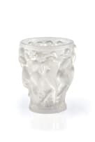 Lalique; Lalique 'Bacchantes' frosted and clear crystal vase, No. 997, designed 1927, post 1945