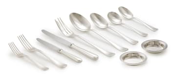 A set of French silver-plate flatware, Christofle, 1935-1983
