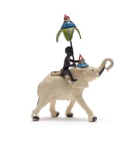 Senzo Ntshalintshali; Figure with Umbrella Riding an Elephant