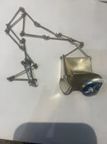 Björn Weckström, Lapponia; Laponia 'Monolit' silver and acrylic necklace, Bjorn Weckström, Finland, c.1970