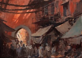 Edward Seago; Archways in the Souk, Marrakesh