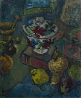 Gregoire Boonzaier; Still Life with Fruit and a Covered Bowl