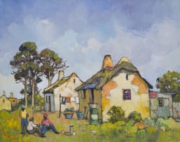 Conrad Theys; Pella - Western Cape, Cottages and Bluegum Trees