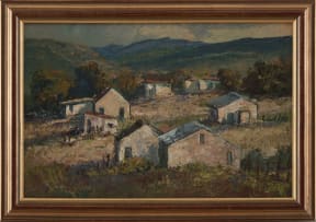 Anton Benzon; Landscape with Cottages