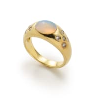 Opal and diamond ring