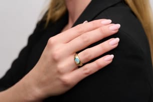 Opal and diamond ring