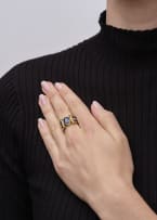 Sapphire and enamel ring
