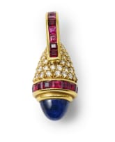 Ruby and sapphire pendant enhancer