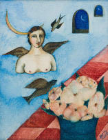 Hannetjie de Clercq; Winged Figure with Vase of Flower