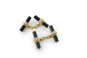 Onyx and diamond cufflinks