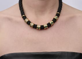 Emerald cord necklace