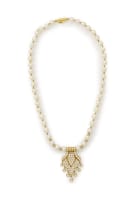 Diamond and pearl necklace
