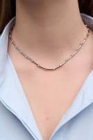 Diamond bar-link necklace