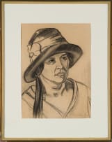 Maggie Laubser; Portrait of a Woman with Hat