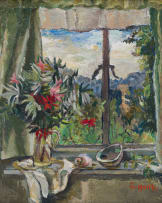 Maud Sumner; Flowers on a Windowsill