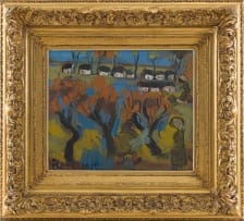 Frans Claerhout; Farm Workers in a Village