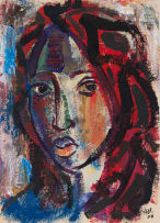 Hennie Niemann Jnr; Woman with Red Headscarf