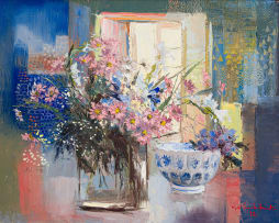 Mari Vermeulen-Breedt; Still Life with Flowers