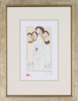 Pieter van der Westhuizen; Nude Holding Flowers