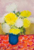 Douglas Portway; Flowers in a Blue Vase