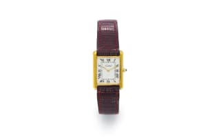 Cartier vermeil ‘Tank’ gentleman’s wristwatch Ref. 6-81006