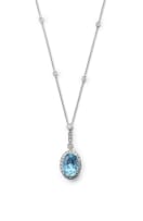 Aquamarine and diamond necklace
