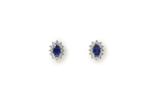Sapphire cluster earrings