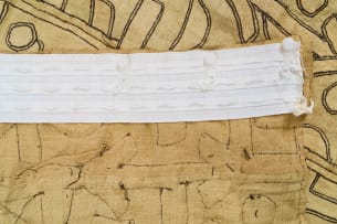 Unrecorded artist, Kuba Peoples; Raffia wrap skirt with geometric patterns and patchwork