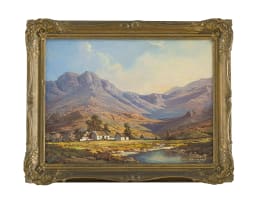 Gabriel de Jongh; Mountain Landscape with Cottages