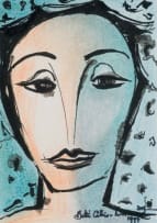 Bettie Cilliers-Barnard; Face in Blue and Peach