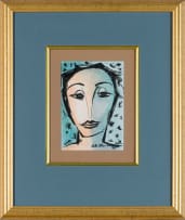 Bettie Cilliers-Barnard; Face in Blue and Peach