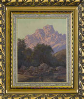 Tinus de Jongh; Landscape with Stream and Distant Mountain