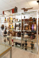 Stainless steel and glass shelving unit