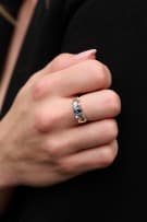 Celebrity topaz and aquamarine ring