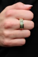 Green tourmaline ombre ring