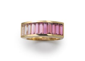 Pink tourmaline ombre ring