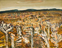 Hermann Niebuhr; Landscape with Mountains in the Distance