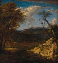 German School, 18th Century; Figure in an Expansive Landscape