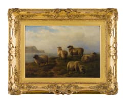 Charles Jones; Sheep Grazing on a Headland