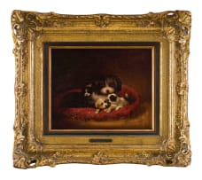Henriëtte Ronner-Knip; Mother Dog with Three Puppies